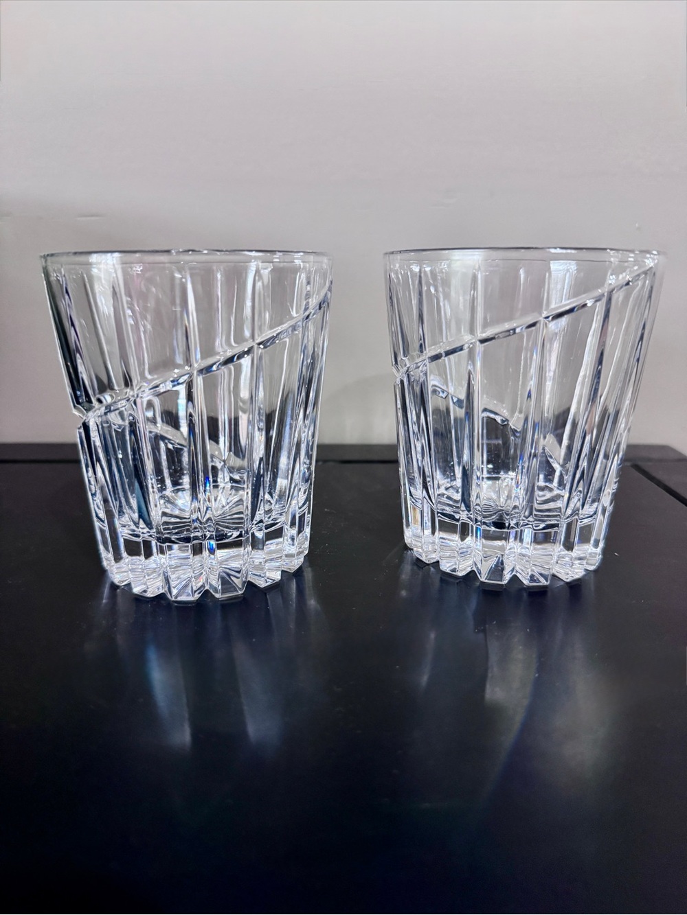 MIKASA UPTOWN DOUBLE OLD FASHIONED GLASS Lead Crystal 12oz GERMANY Set of 2